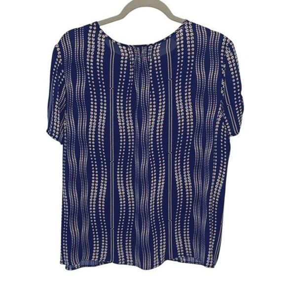 Talbots FLORAL STRIPE TOP Blouse Size 2Xp Navy  EUC - Picture 4 of 9